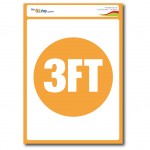 3FT Floor Marking  Sticker - A4