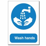 Wash Hands Sign - A6
